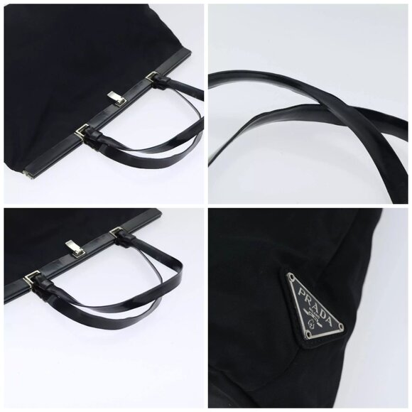 PRADA Tote Bag Nylon Black Silver Auth 88231 - Picture 16 of 16